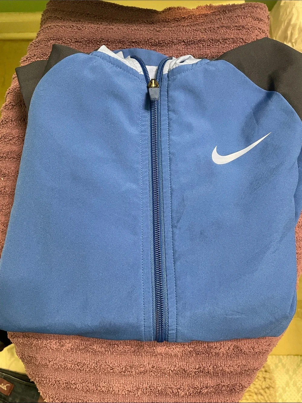 Nike Blue & Navy Kids' Hooded Rain Jacket